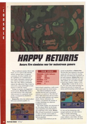 Happy Returns: Return Fire Simulates War