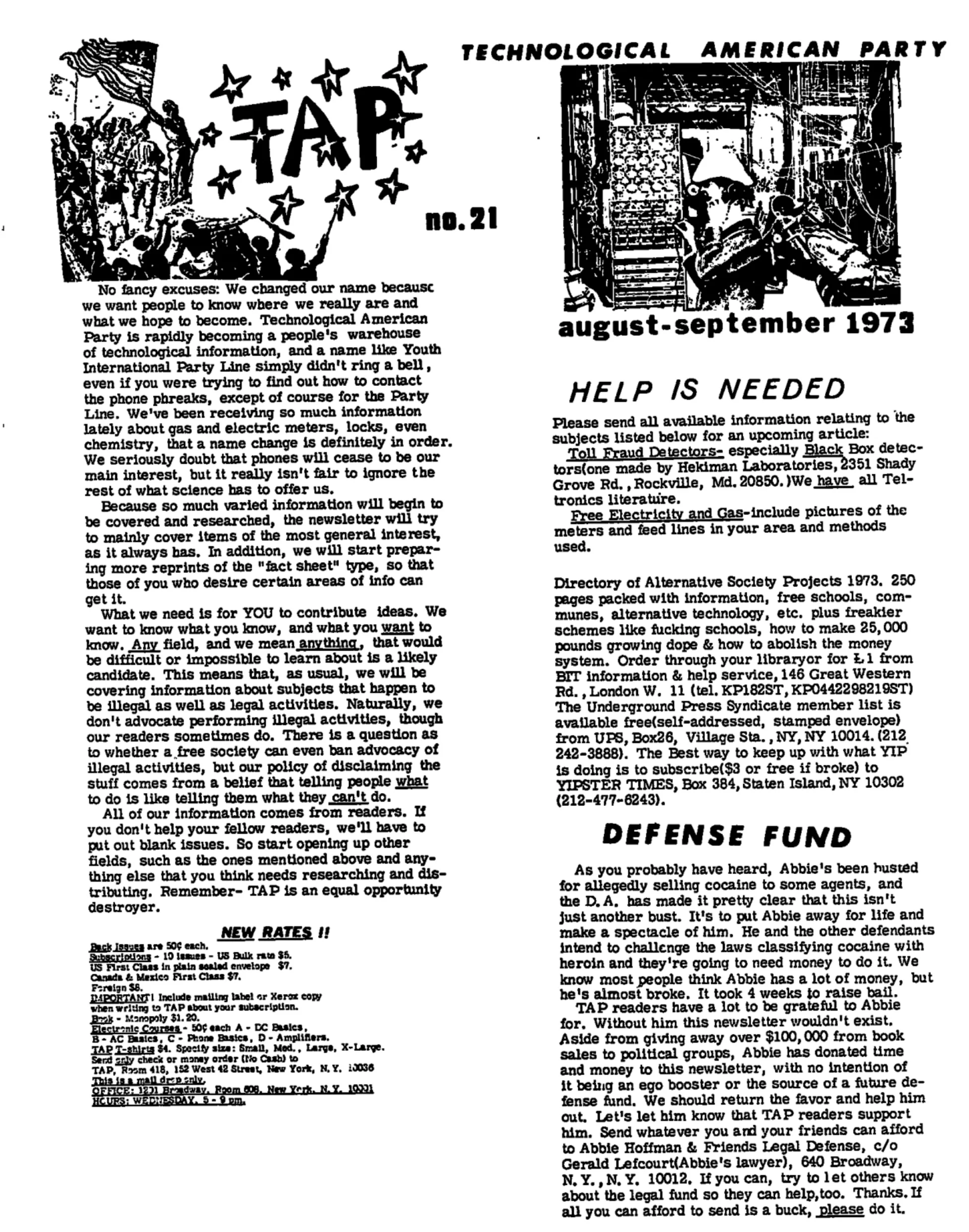 TAP No. 21 - Automatic Phone Tap, Convention Report
