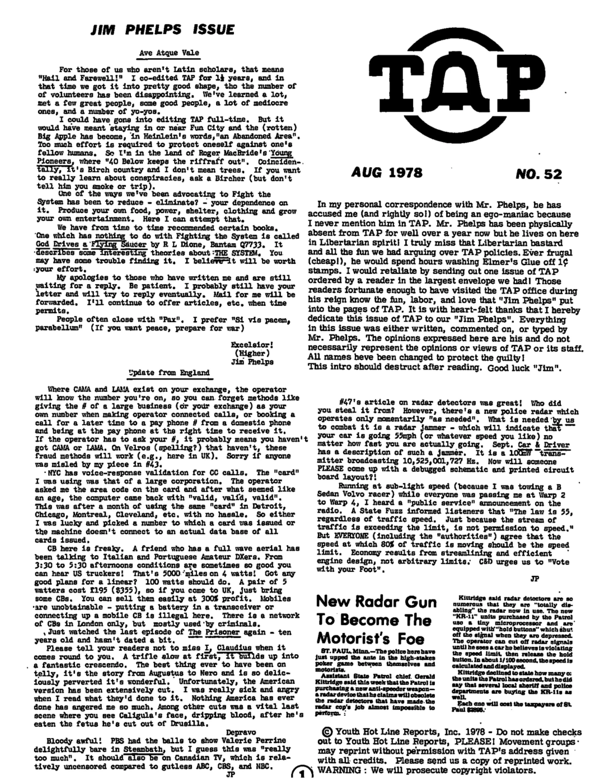 TAP No. 52 - Jim Phelps Issue