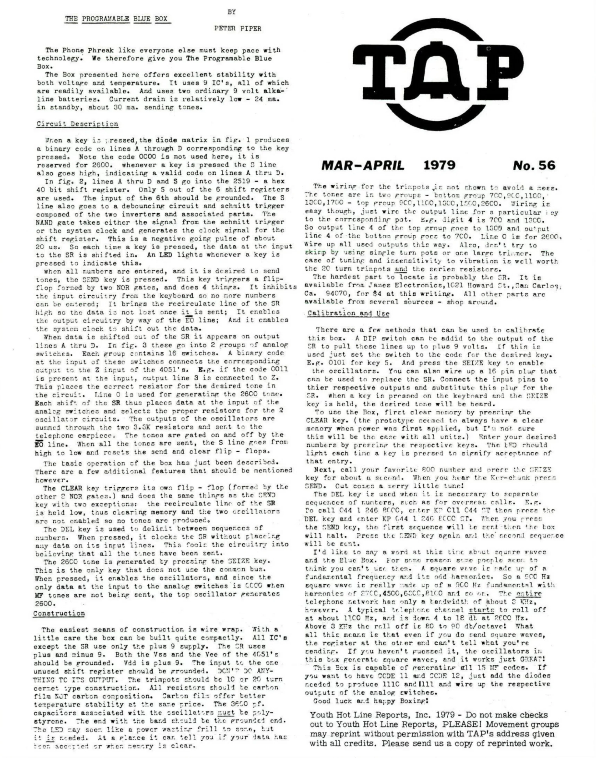 TAP No. 56 - The Programmable Blue Box