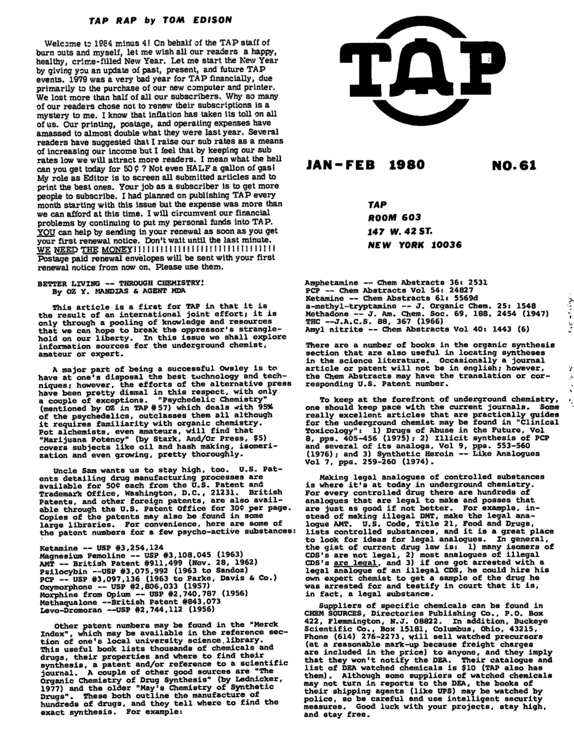 TAP No. 61 - 1979 Year in Review, Better Living Through Chemistry