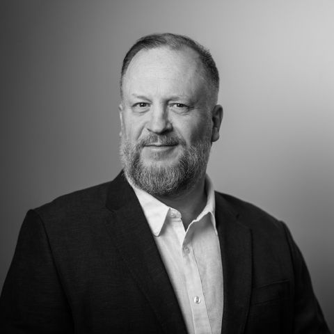 Alex Kasper, black-and-white portrait